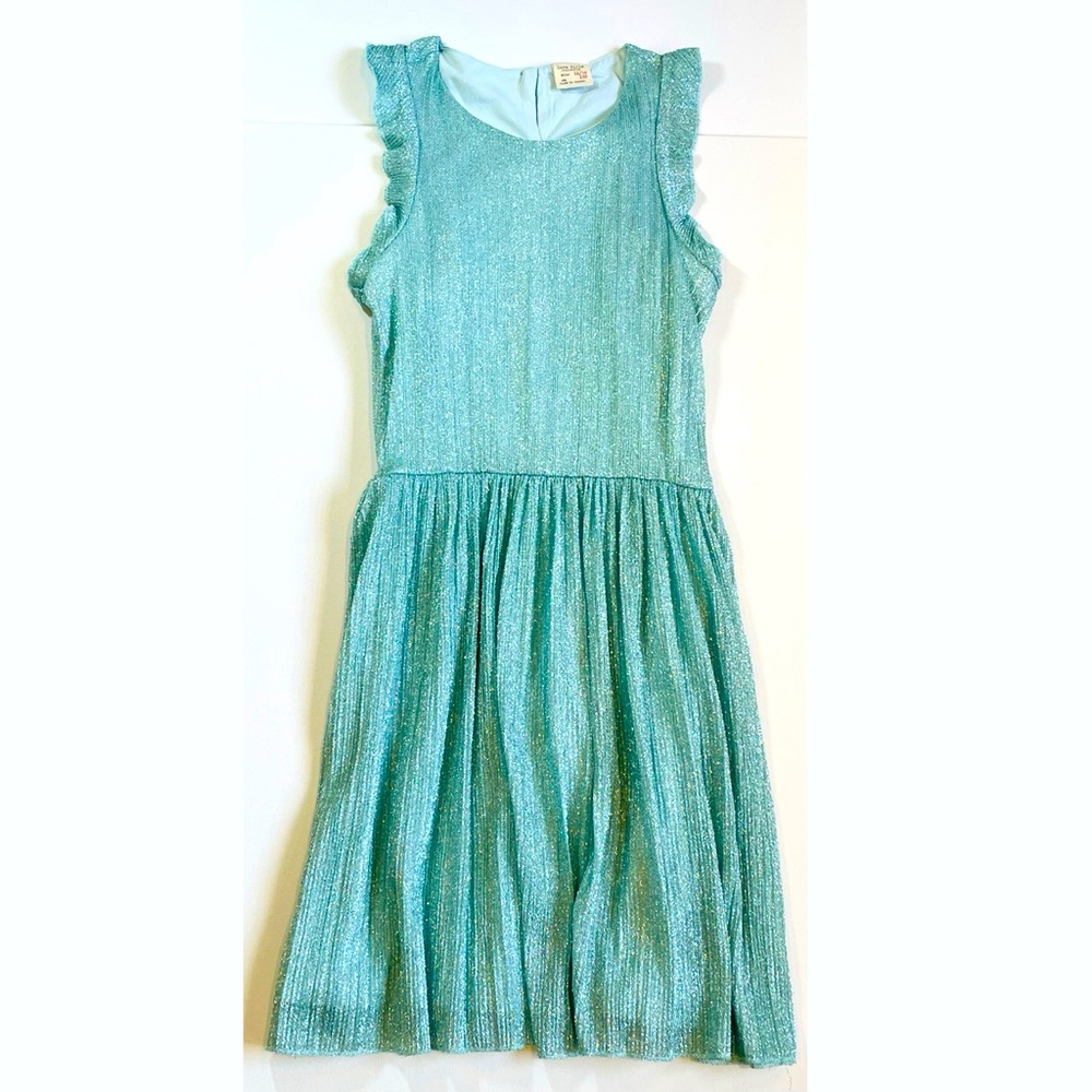 Zara Girls Dress Glittery Aqua Blue 11-12